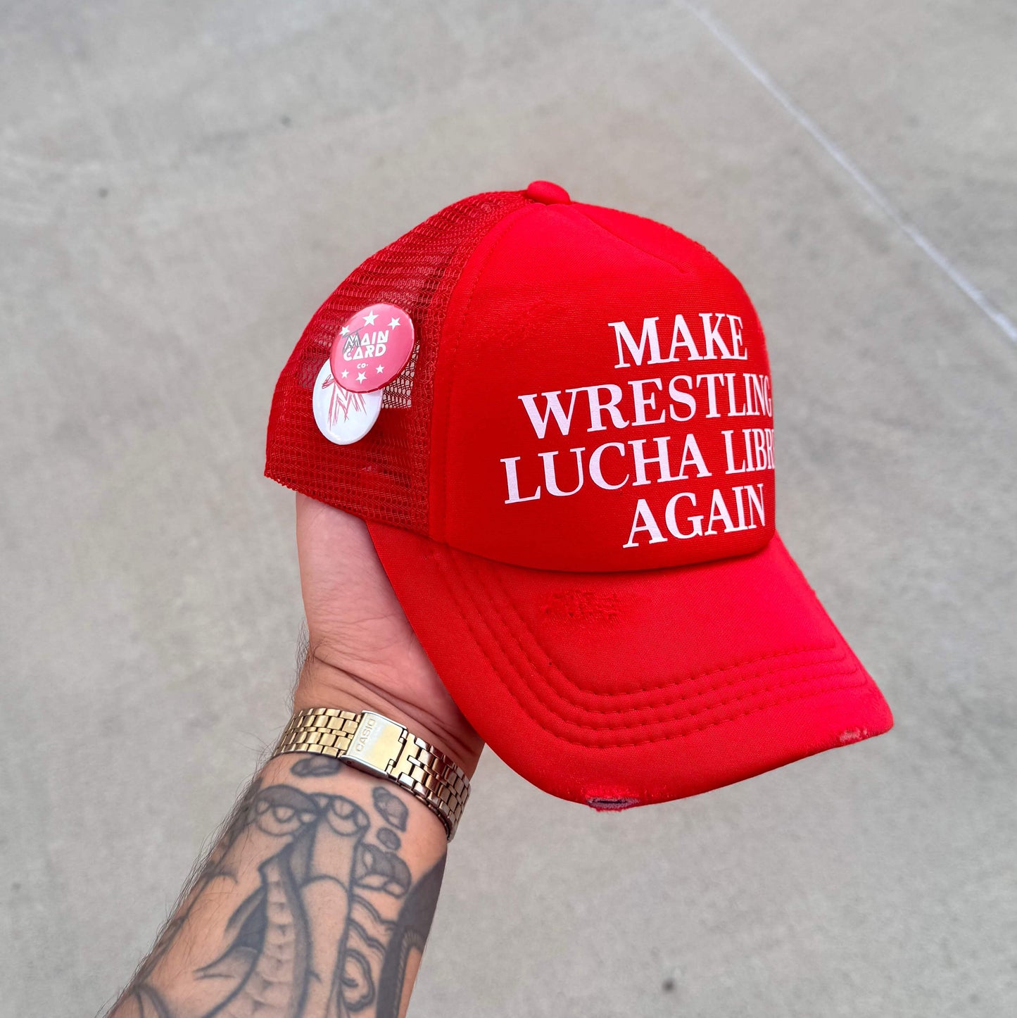 Trucker Hat "Make Wrestling Lucha Libre Again" - Rojo
