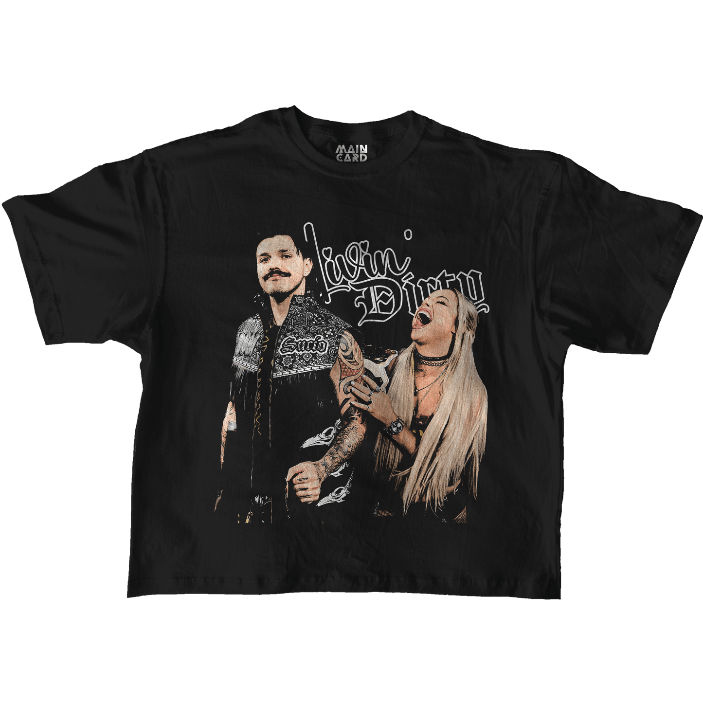 Playera Oversize Dominik Mysterio y Liv Morgan LivDom