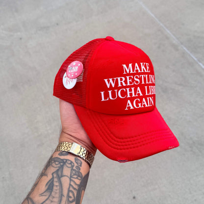 Trucker Hat "Make Wrestling Lucha Libre Again" - Rojo
