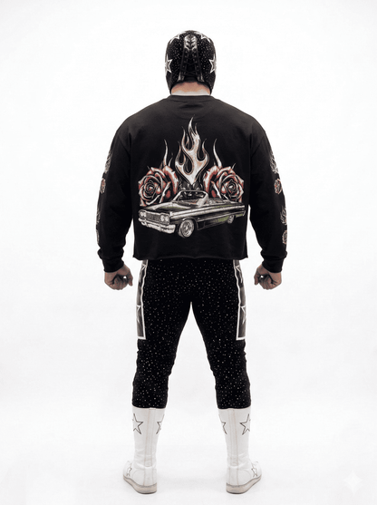 Playera Cropped Manga Larga Eddie Guerrero Rebels