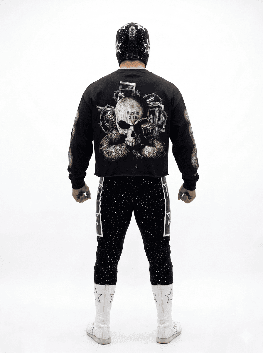 Playera Cropped Manga Larga Stone Cold Steve Austin Rebels