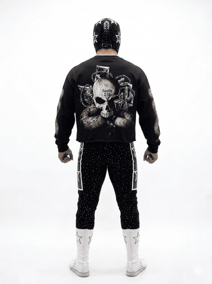 Playera Cropped Manga Larga Stone Cold Steve Austin Rebels