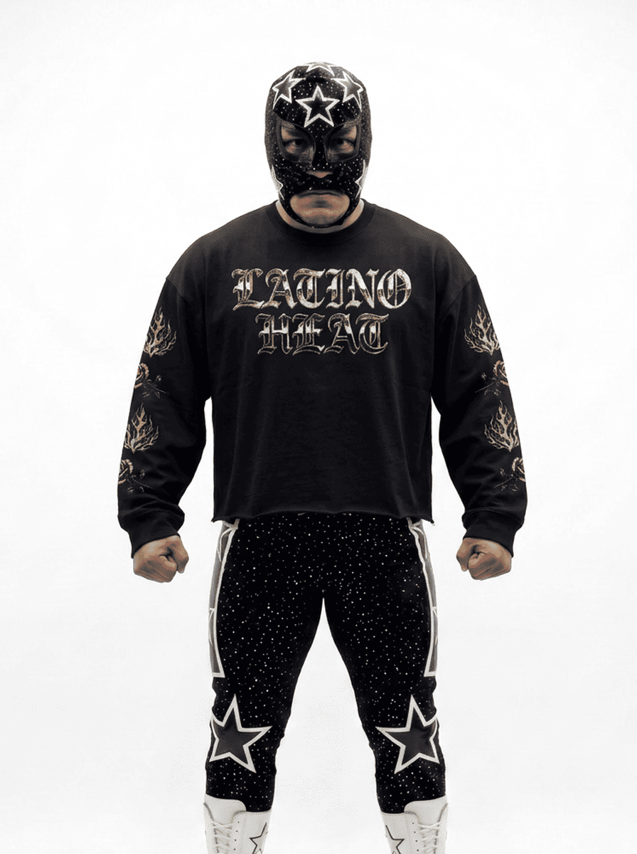 Playera Cropped Manga Larga Eddie Guerrero Rebels