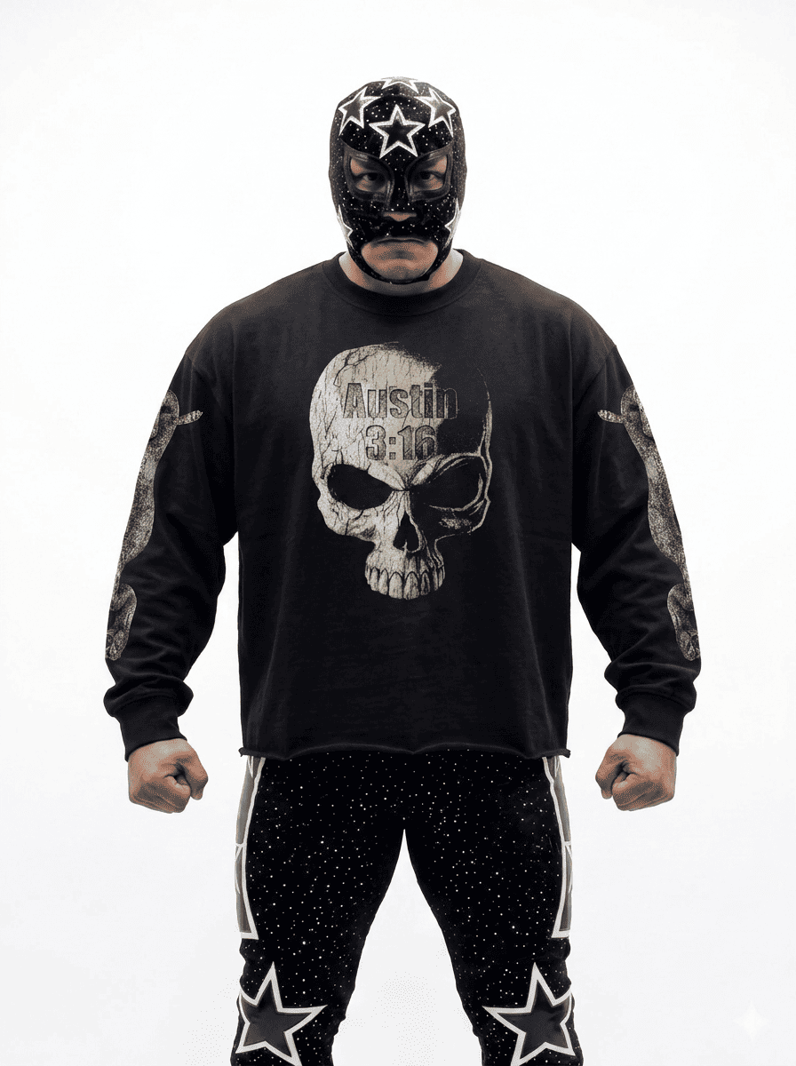 Playera Cropped Manga Larga Stone Cold Steve Austin Rebels