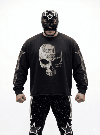 Playera Cropped Manga Larga Stone Cold Steve Austin Rebels